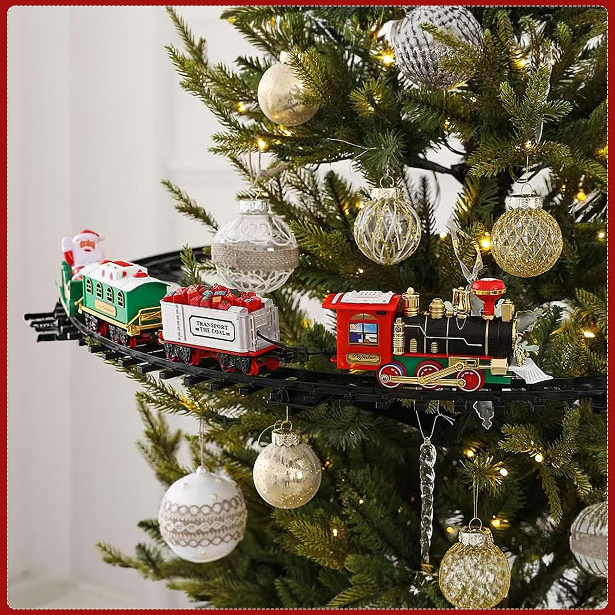 🎄 Magical Christmas Tree Train Set – Moving Train with Lights, Sounds & Steam for a Holiday Tree That Comes to Life