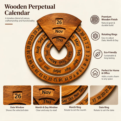 📅Perpetual calendar, wooden perpetual calendar
