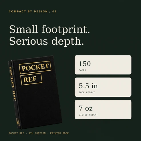 Pocket Ref 4th Edition | 150-Page Portable Reference Book