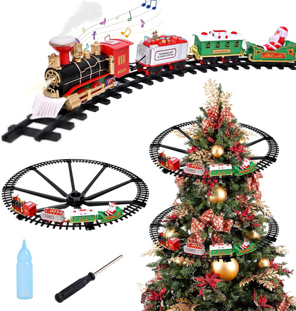 🎄 Magical Christmas Tree Train Set – Moving Train with Lights, Sounds & Steam for a Holiday Tree That Comes to Life