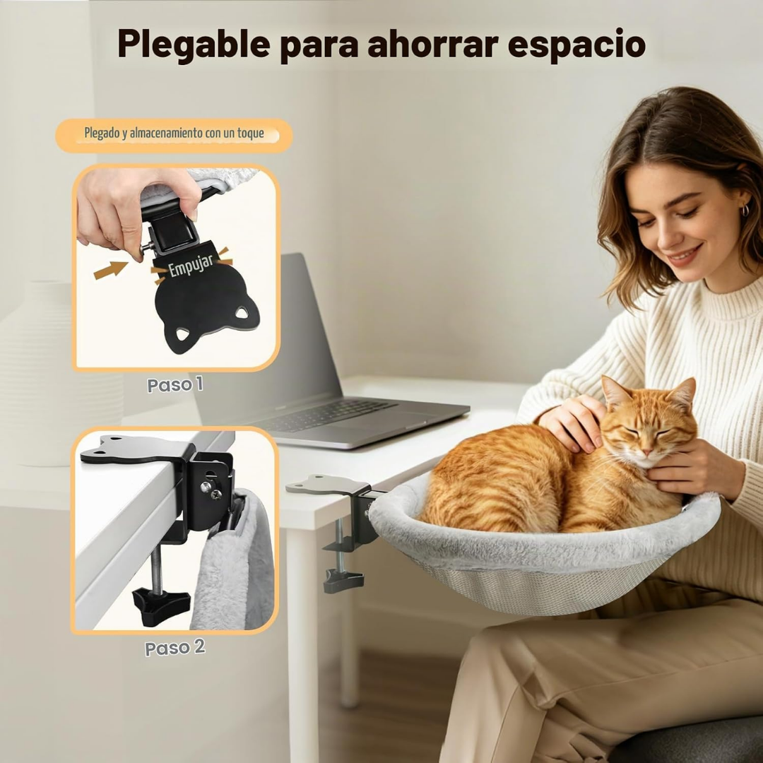 Foldable Cat Desk Bed – Hanging Cozy Bed for Cats