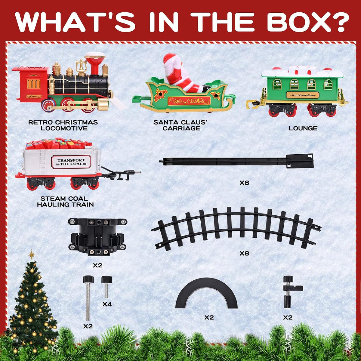 🎄 Magical Christmas Tree Train Set – Moving Train with Lights, Sounds & Steam for a Holiday Tree That Comes to Life