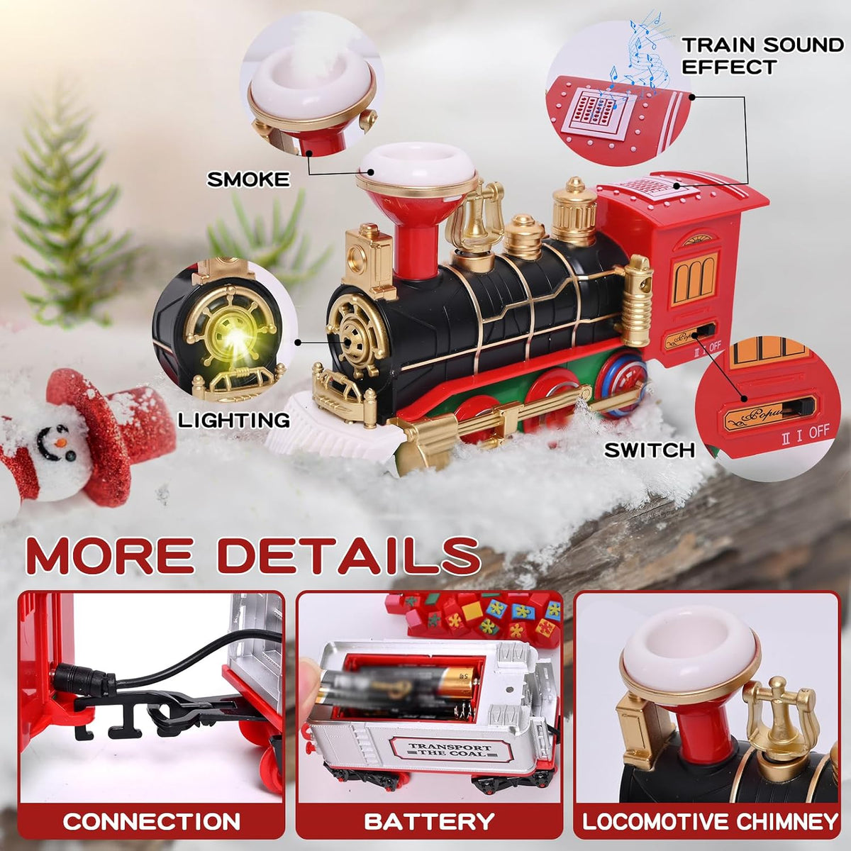 🎄 Magical Christmas Tree Train Set – Moving Train with Lights, Sounds & Steam for a Holiday Tree That Comes to Life