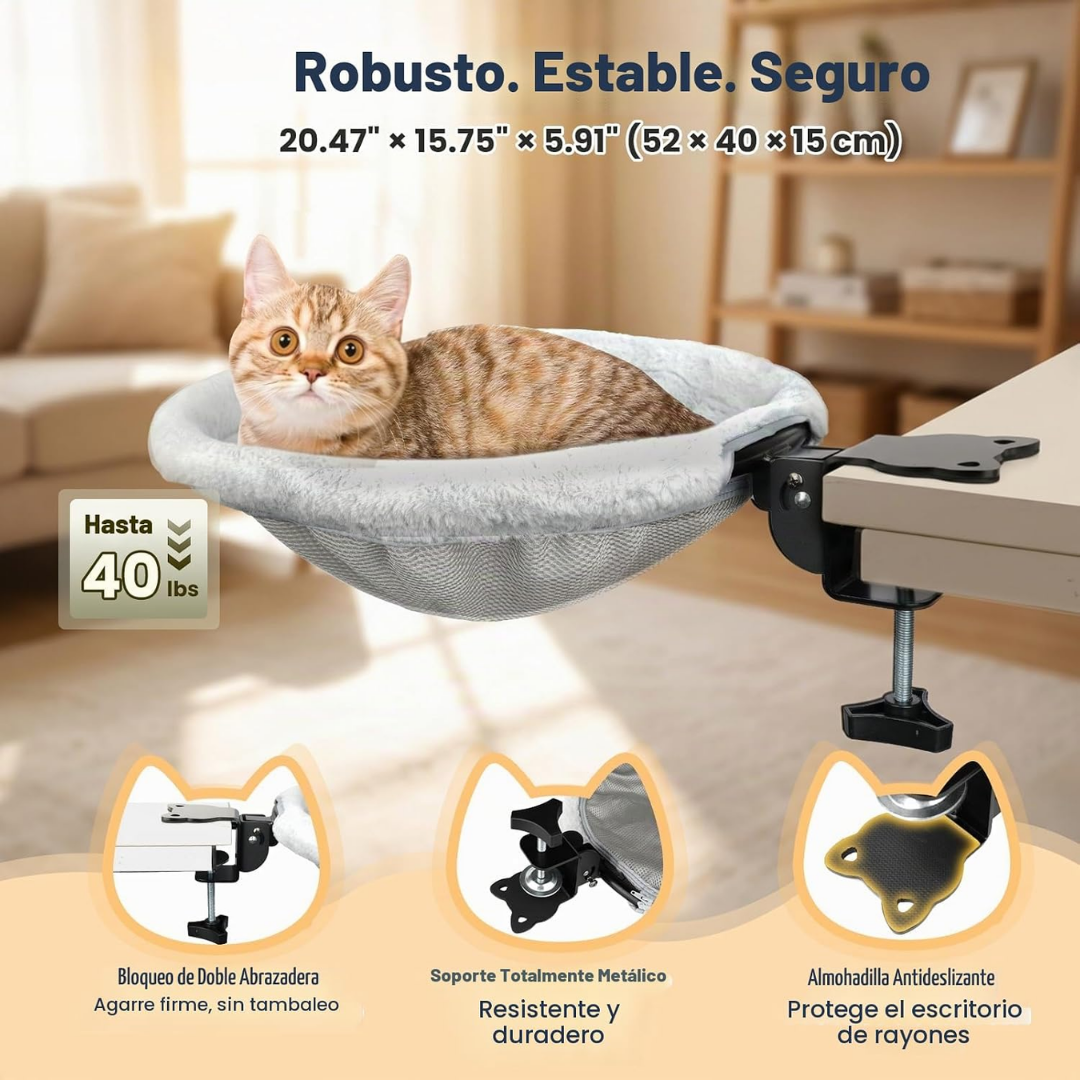Foldable Cat Desk Bed – Hanging Cozy Bed for Cats