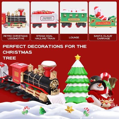 🎄 Magical Christmas Tree Train Set – Moving Train with Lights, Sounds & Steam for a Holiday Tree That Comes to Life