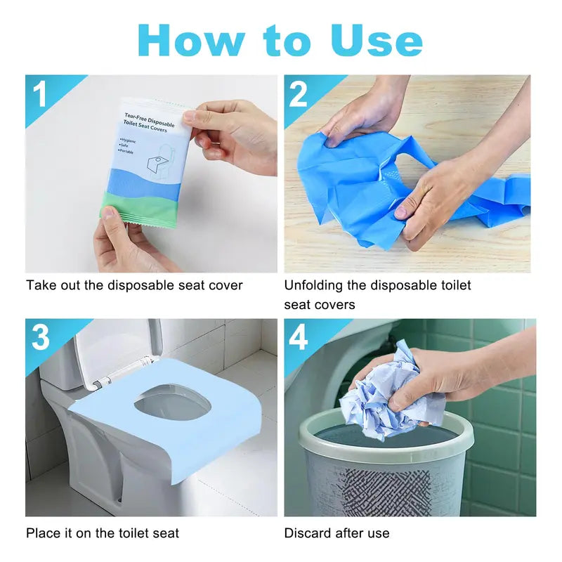 10 Packs Tear-Free Toilet Seat Covers Disposable for Adults and Kids