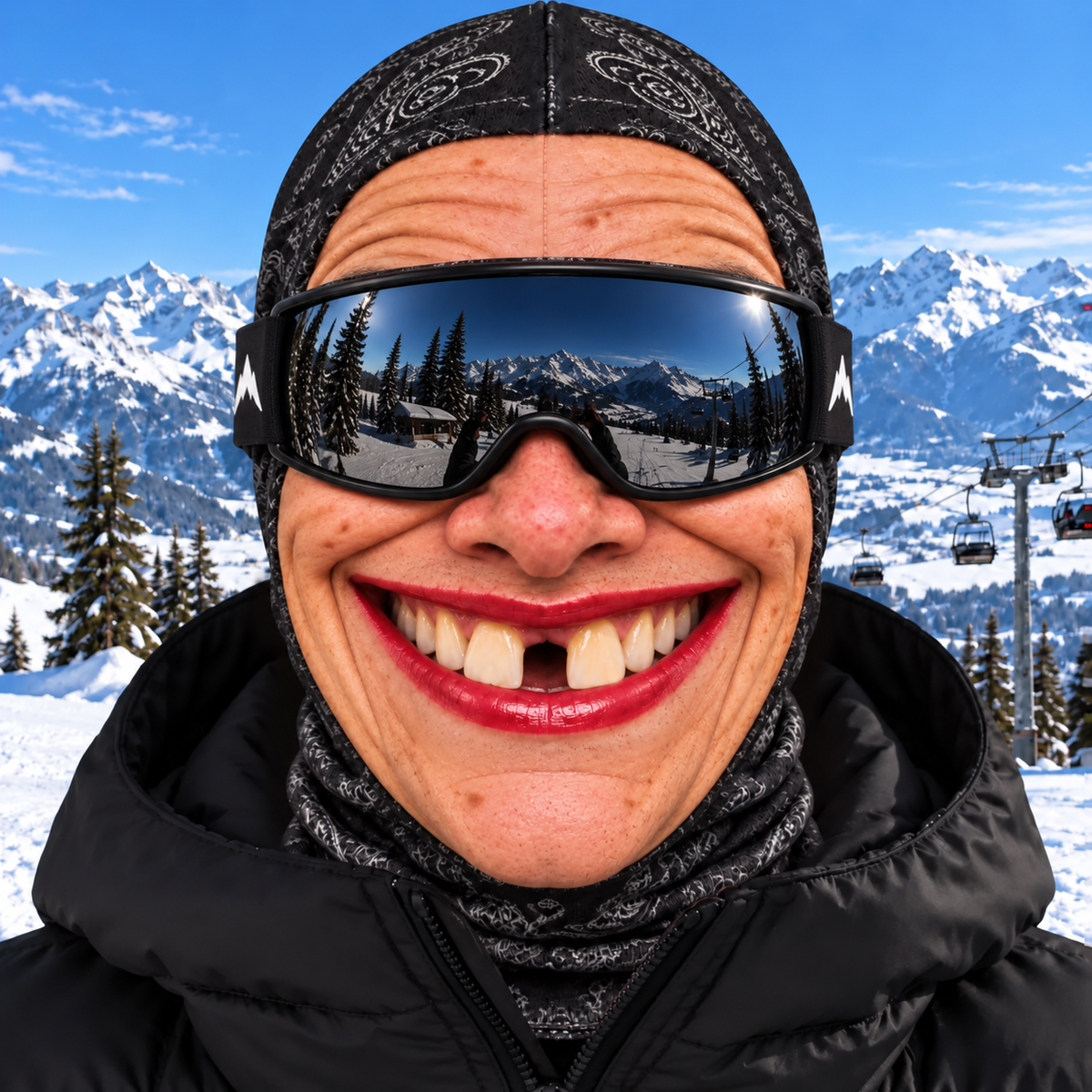 🎿 Realistic Face Balaclava – Funny Ski & Snowboard Mask for Cold Weather Adventures
