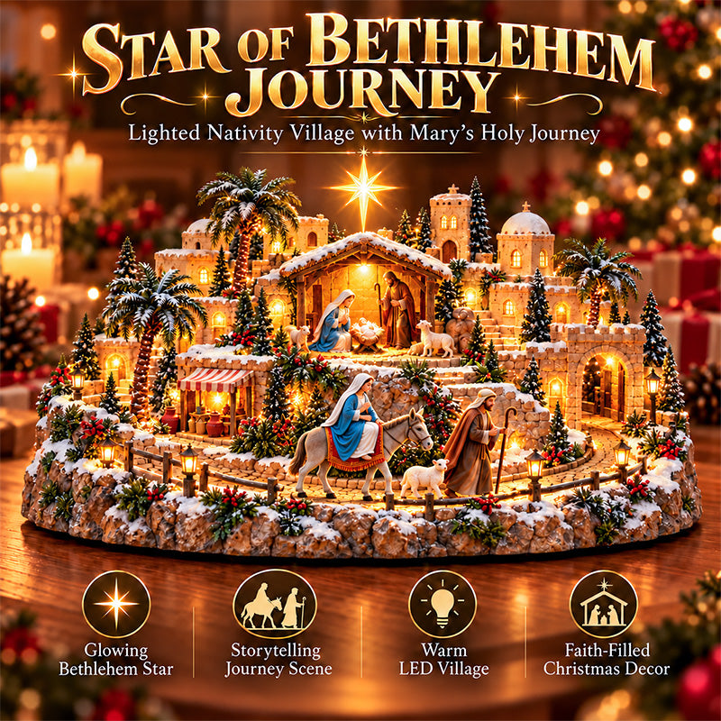 Star of Bethlehem Journey lighted Nativity Christmas Village