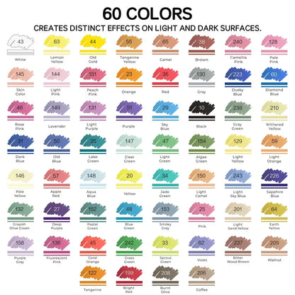 Brush Tip Acrylic Markers Set (24/36/60 Pack)