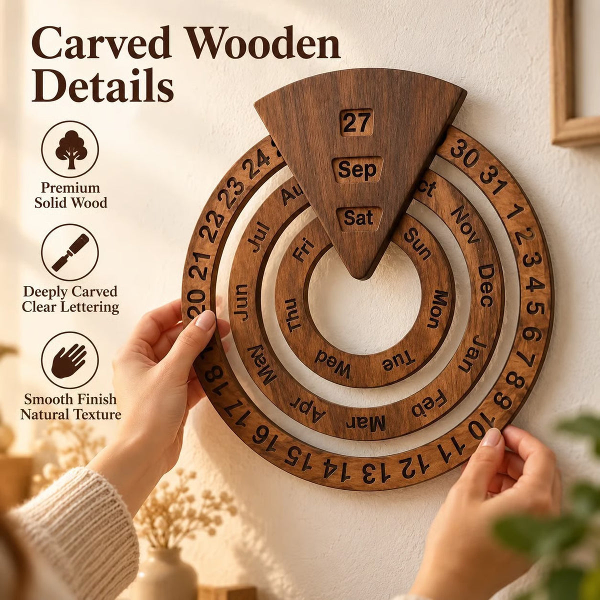 📅Perpetual calendar, wooden perpetual calendar