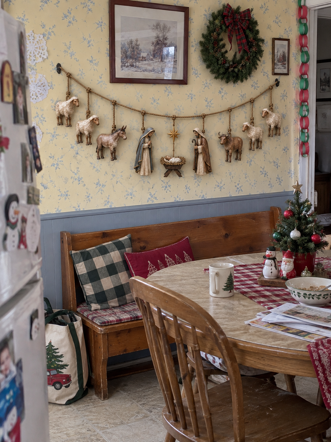 Customer home photo of Wooden Nativity Garland