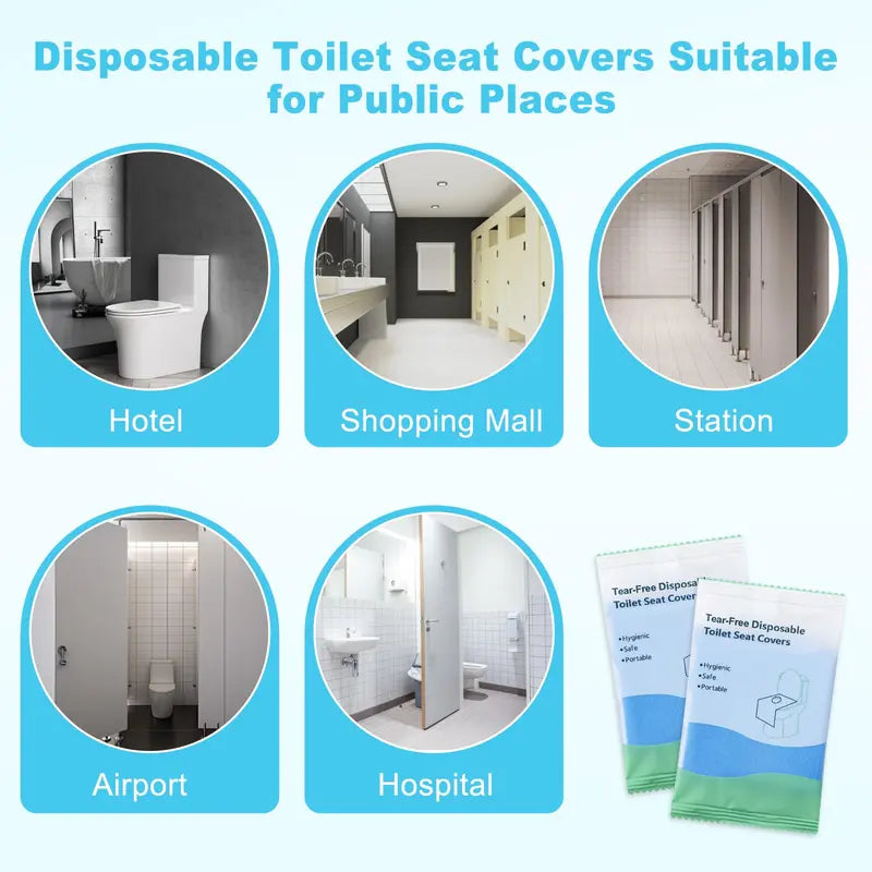 10 Packs Tear-Free Toilet Seat Covers Disposable for Adults and Kids