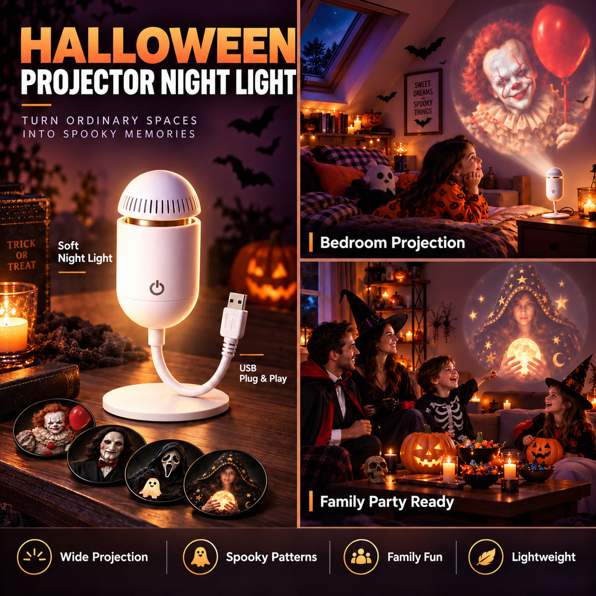 Halloween Ghost Projector Night Light