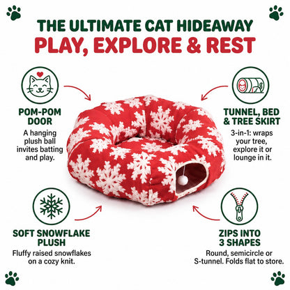 Christmas Tree Cat Tunnel