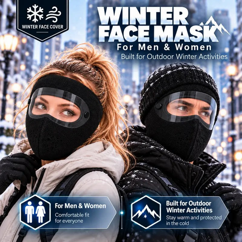 Winter Face Mask with Detachable Goggles, Windproof Thermal Fleece ...