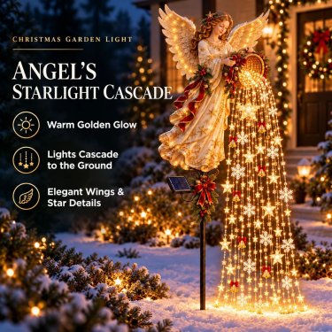 🎄 Weihnachtliche Sternenlichtkaskade – Solarbetriebene LED-Gartenstecker