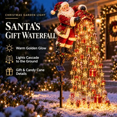 🎄 Weihnachtliche Sternenlichtkaskade – Solarbetriebene LED-Gartenstecker