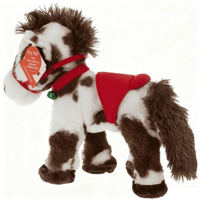 🔥Christmas Sale🎁Christmas Animated Electric Musical Plush Pony Toy, Spotted Soft Stuffed Horse Animal