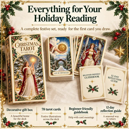 Last Day 49% OFF🎉-🔮 Yuletide Tarot Deck | 78 Festive Cards & A Guided 12-Day Holiday Ritual