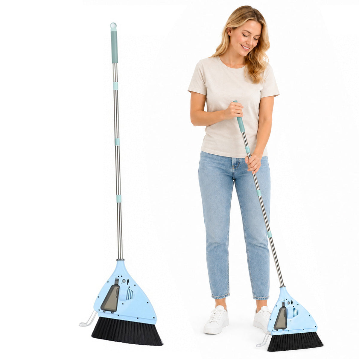 2-in-1 Cordless Electric Broom Vacuum with 20,000 RPM Motor