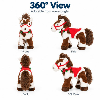 🔥Christmas Sale🎁Christmas Animated Electric Musical Plush Pony Toy, Spotted Soft Stuffed Horse Animal