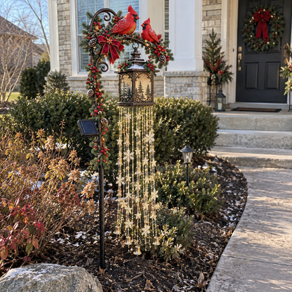 🎄 Weihnachtliche Sternenlichtkaskade – Solarbetriebene LED-Gartenstecker