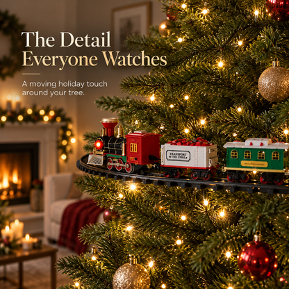 🎄 Magical Christmas Tree Train Set – Moving Train with Lights, Sounds & Steam for a Holiday Tree That Comes to Life