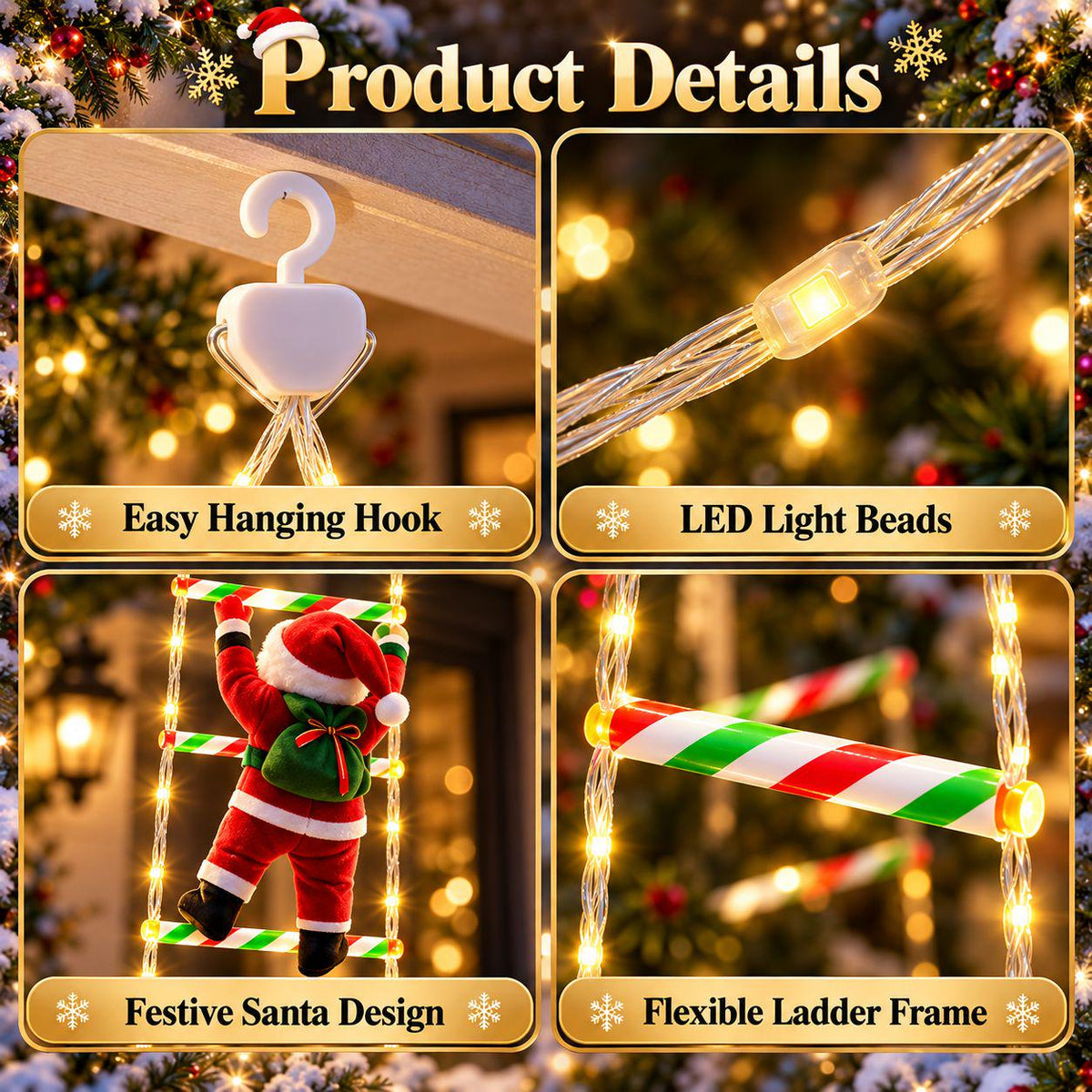 🔥Christmas Sale🎁Christmas Santa Climbing Stairs Light