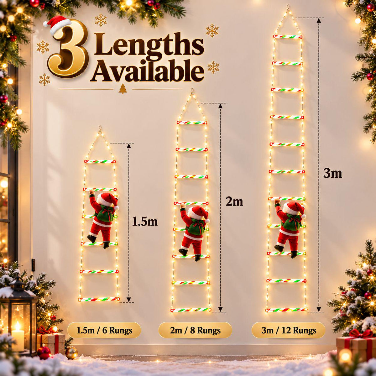 🔥Christmas Sale🎁Christmas Santa Climbing Stairs Light