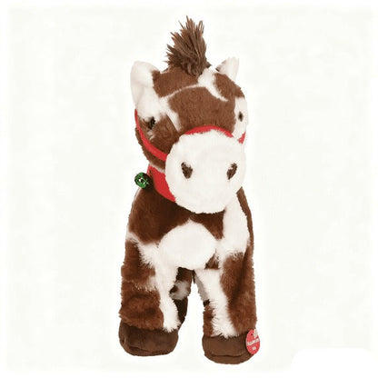 🔥Christmas Sale🎁Christmas Animated Electric Musical Plush Pony Toy, Spotted Soft Stuffed Horse Animal