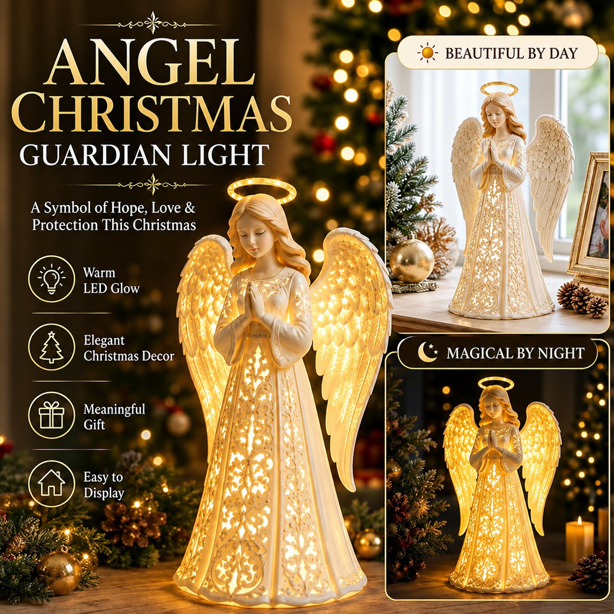 ✨ Engel-Weihnachtsschutzlicht – ein Symbol für Hoffnung, Liebe und Schutz