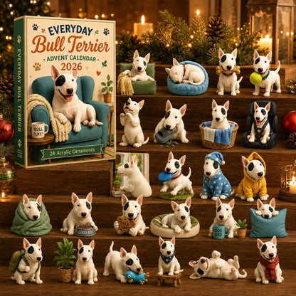 Everyday Bull Terrier Advent Calendar 2026 - 24-Day  2D Festive Countdown
