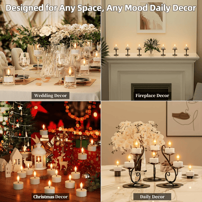 Rechargeable Flameless LED Tea Lights, Charging Station & Remote Included, Flickering Fake Candles, Safe No Flame Candle for Home