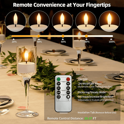 Rechargeable Flameless LED Tea Lights, Charging Station & Remote Included, Flickering Fake Candles, Safe No Flame Candle for Home
