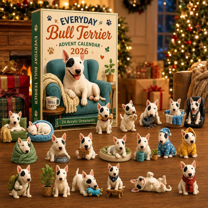 Everyday Bull Terrier Advent Calendar 2026 - 24-Day  2D Festive Countdown
