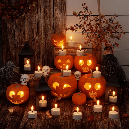 Rechargeable Flameless LED Tea Lights, Charging Station & Remote Included, Flickering Fake Candles, Safe No Flame Candle for Home