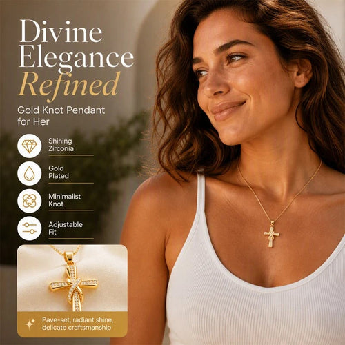 💫 LIMITED TIME 49% OFF! Women's Sparkling Twisted Knot Cross Pendant Necklace – Elegant Faith-Inspired Design with Brilliant Shine ✨