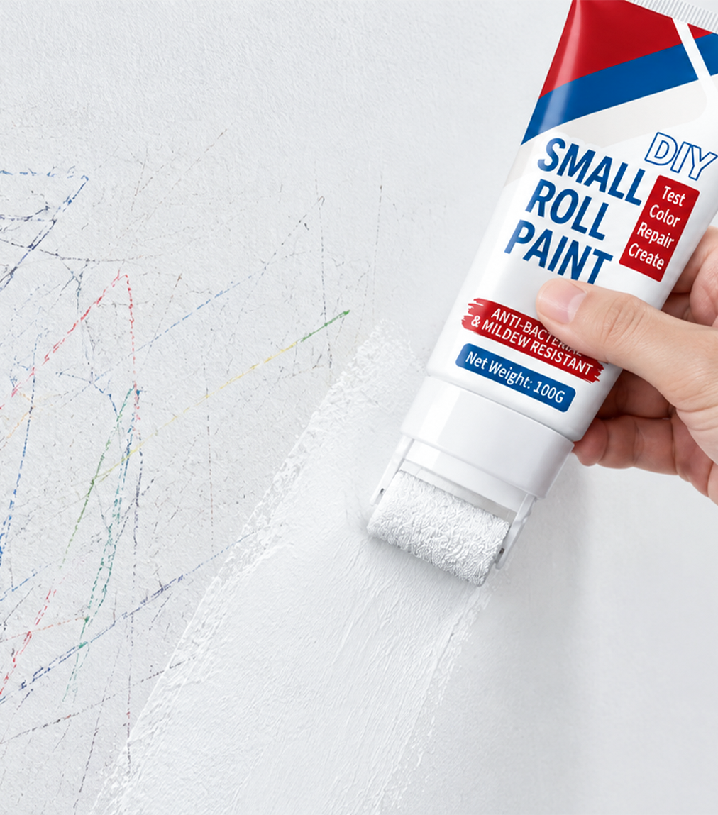 Using a compact roller on wall marks