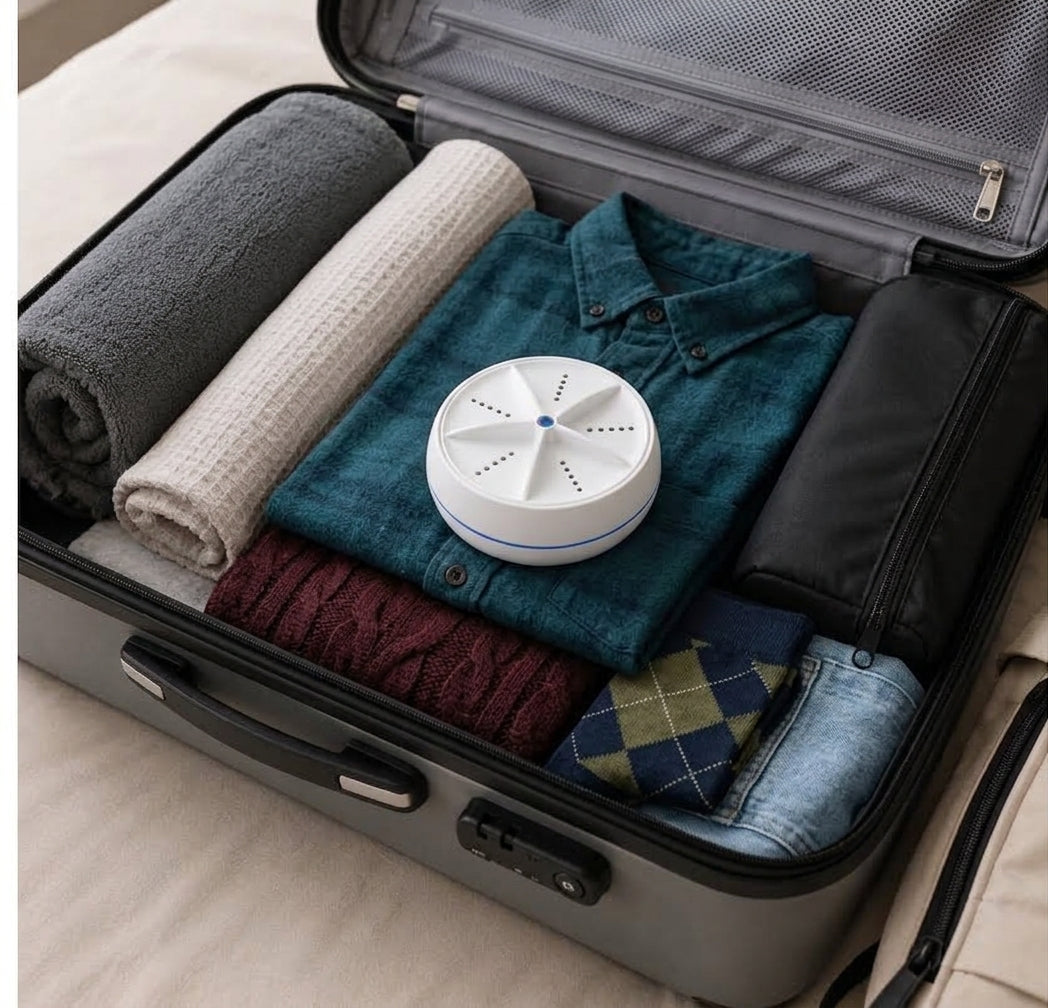Compact washer for home, apartment, dorm, or travel
